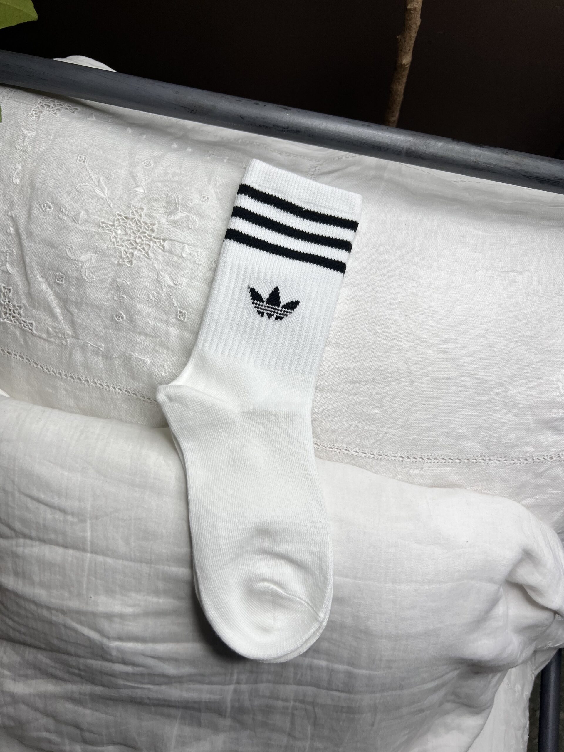 Black Stripes Adidas Crew socks