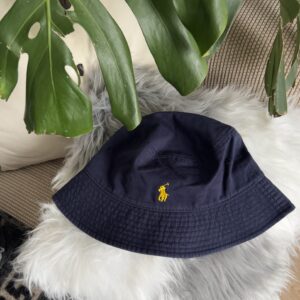 1990’s Retro Royal Navy Blu Polo Bucket Hat (Yellow Logo)