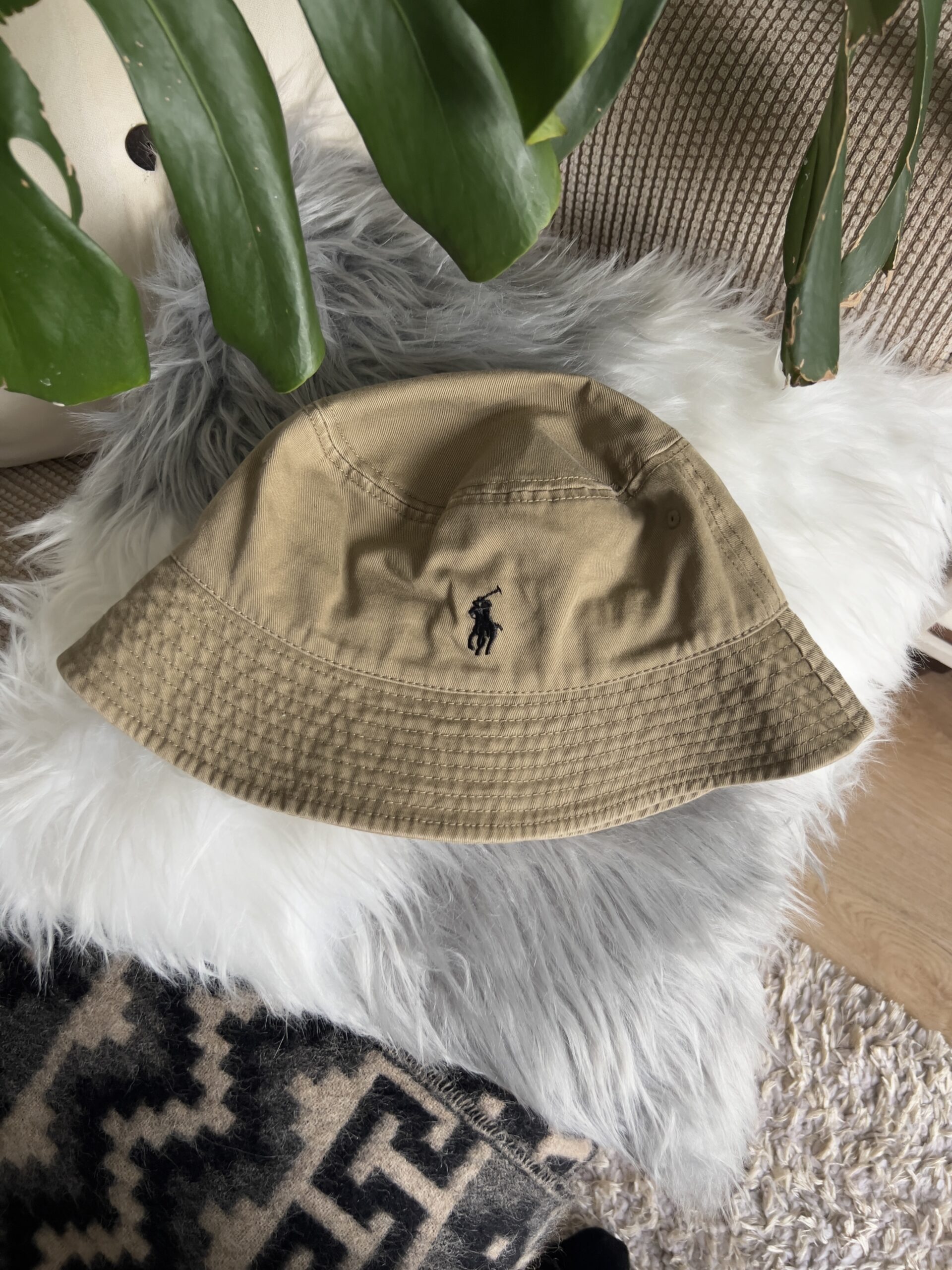 1990’s Retro Khaki Brown Polo Bucket Hat